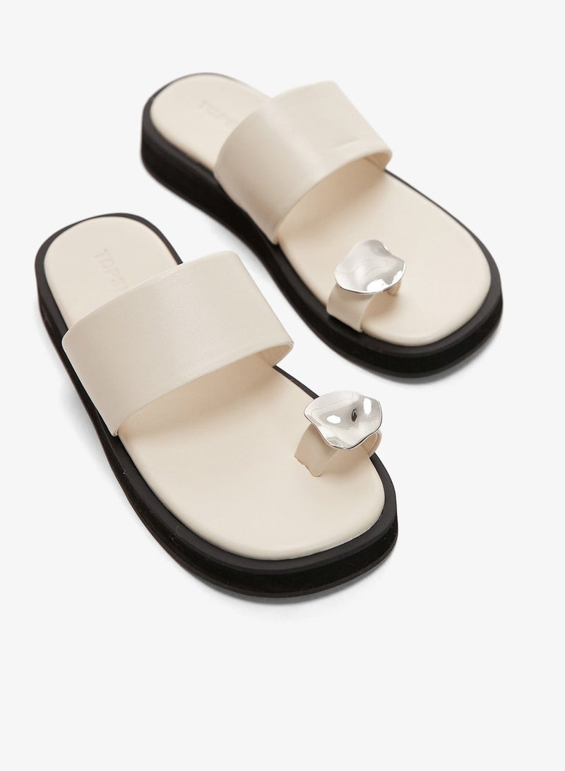 TOPSHOP Jules Molten Toe Piece Sandals - Image 1