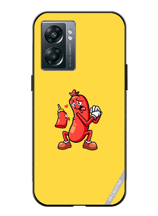 VR CREATIVE Protective Case Cover For Oppo A57 5G Ketchup Love Sausagel Design Multicolour - Image 1