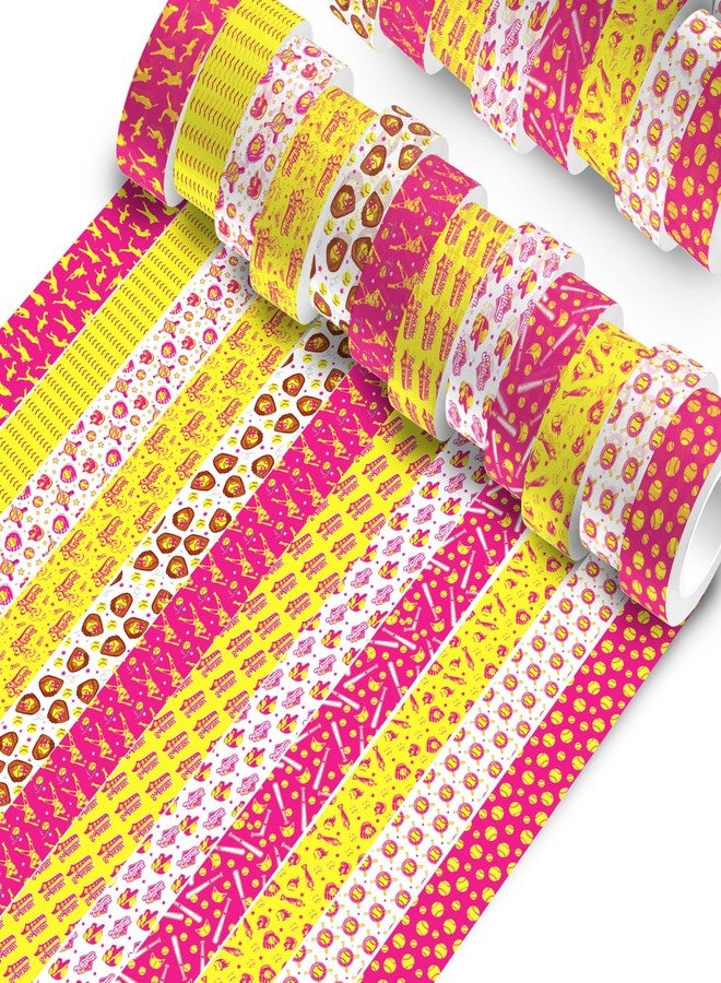 JOINFANXIN 12 Rolls of Sports Theme Washi Tape, Red Yellow Softball Pattern Decorative Masking Tape Sticker for Note Taking Supplies, Scrapbooking, DIY Crafts, Gift Wrap Supplies - Image 4