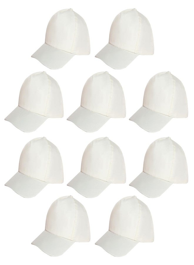 Yookat 10 Pieces DIY Baseball Caps Sun Hats in Beige - Image 1