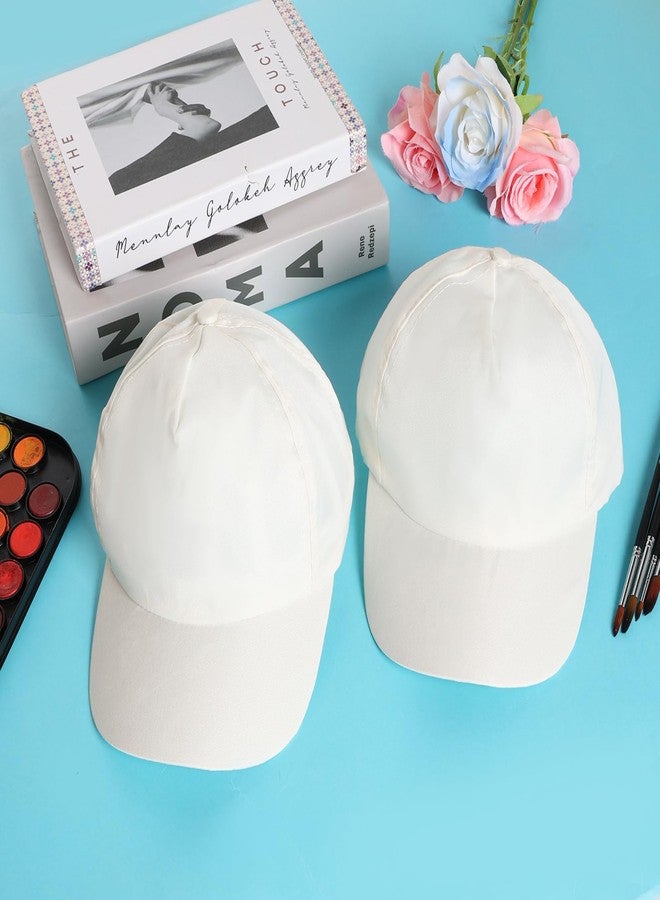 Yookat 10 Pieces DIY Baseball Caps Sun Hats in Beige - Image 4