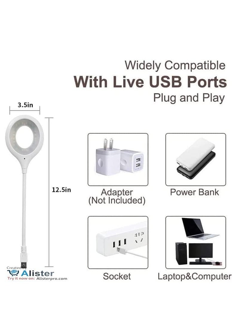 Generic - 360 Degree Rotating USB Interface Control LED Night Light, Foldable, Multi-directional Lighting, Three Modes, Brightness Readings, etc. (2 Pack) - Image 1
