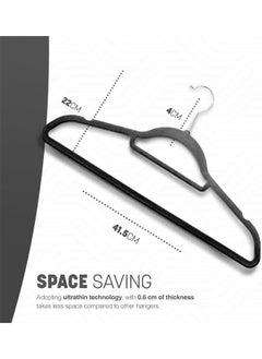 D'HOME Non-Slip Velvet Suit Hangers - Ultra Thin Space Saving 360 Degree Swivel Hook Strong and Durable Clothes Hangers Hold Up-to 10 Lbs, for Coats, Jackets, Pants, Dress Clothes (25, Black)  - Image 2