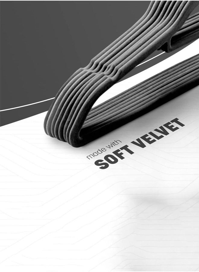 D'HOME Non-Slip Velvet Suit Hangers - Ultra Thin Space Saving 360 Degree Swivel Hook Strong and Durable Clothes Hangers Hold Up-to 10 Lbs, for Coats, Jackets, Pants, Dress Clothes (25, Black)  - Image 4