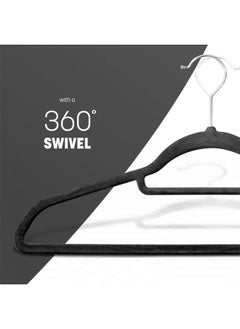 D'HOME Non-Slip Velvet Suit Hangers - Ultra Thin Space Saving 360 Degree Swivel Hook Strong and Durable Clothes Hangers Hold Up-to 10 Lbs, for Coats, Jackets, Pants, Dress Clothes (25, Black)  - Image 5