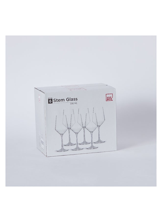 Home Box - Aura 6-Piece Red Wine Stem Glass Set 510 ml - Image 1