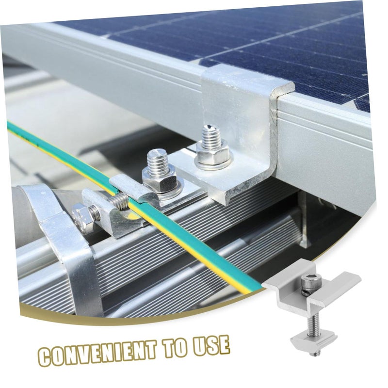4 Pcs Solar Panel Mid Clamps Aluminum Pre Drilled Mounting Bracket For Solar Array - Image 5