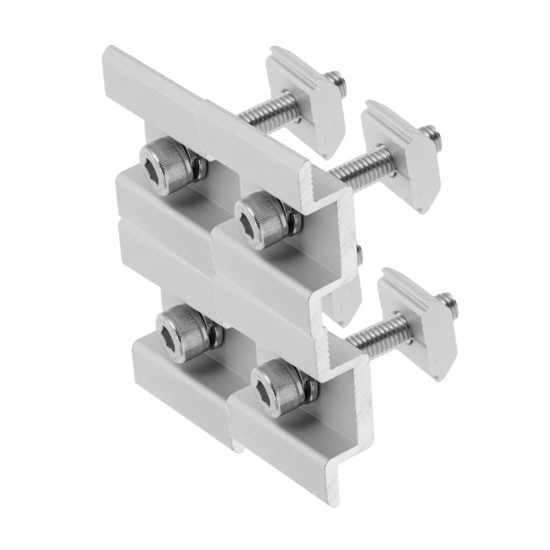 4 Pcs Solar Panel Mid Clamps Aluminum Pre Drilled Mounting Bracket For Solar Array - Image 2