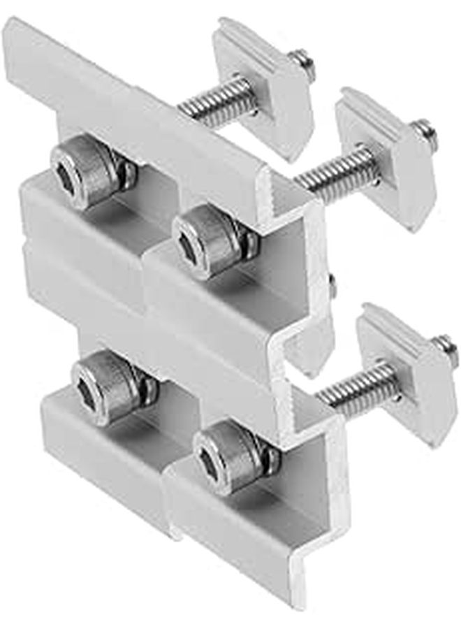 4 Pcs Solar Panel Mid Clamps Aluminum Pre Drilled Mounting Bracket For Solar Array - Image 1