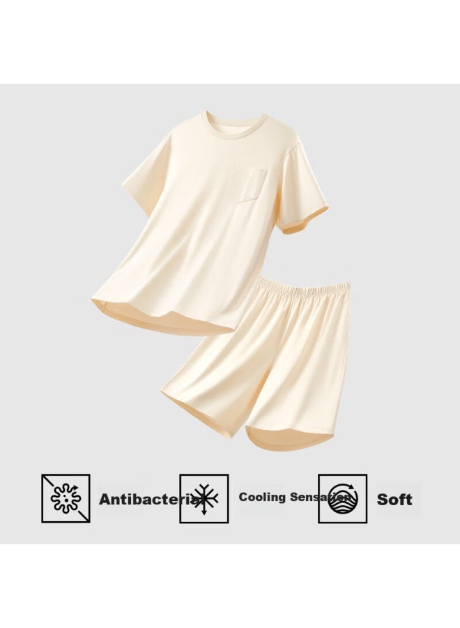 Youkeshu Sale] Men's Pajamas Modal Cool-feeling 7a Antibacterial Short-sleeve Wearable Loungewear Set - Image 3