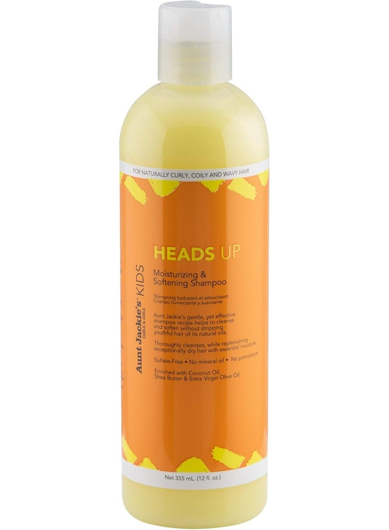 أنت جاكيز شامبو Aunt Jackie’s Kids Heads Up المرطب والمُنعّم لشعر الأطفال المجعد والمموج – 355 مل - Image 1
