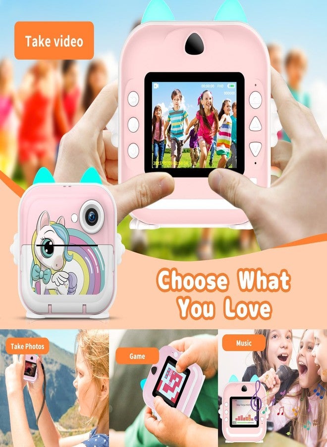 Samurai Instant HD Print Camera for Girls & Boys – Fun Black‑and‑White Photo Maker | Unicorn Design | Built‑in Filters & Games | 3 Rolls (One Inside The Camera & 2 in Box) - Image 4