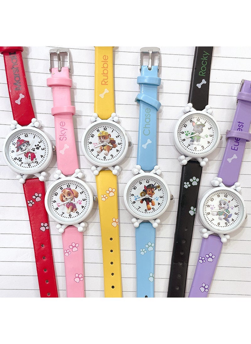 2024 Childrens Watch Dog Toddler Baby Cartoon Watch Girls Boys Cute Primary School Students Quartz Watch Boys and Girls Purple