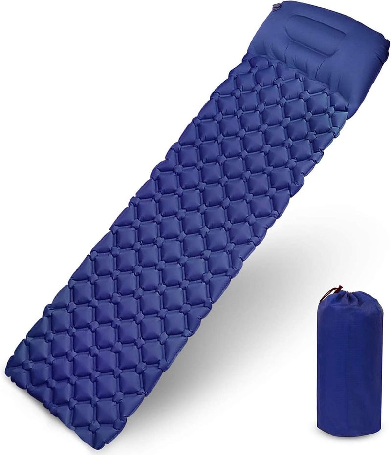 Vruta Inflatable Sleeping Mat Pad, Ultralight Camping Mattress with Pillow, Waterproof Leak-Proof Inflating Single Bed, Portable Air Pad Mat for Backpacking,Camping,Travel - Image 1