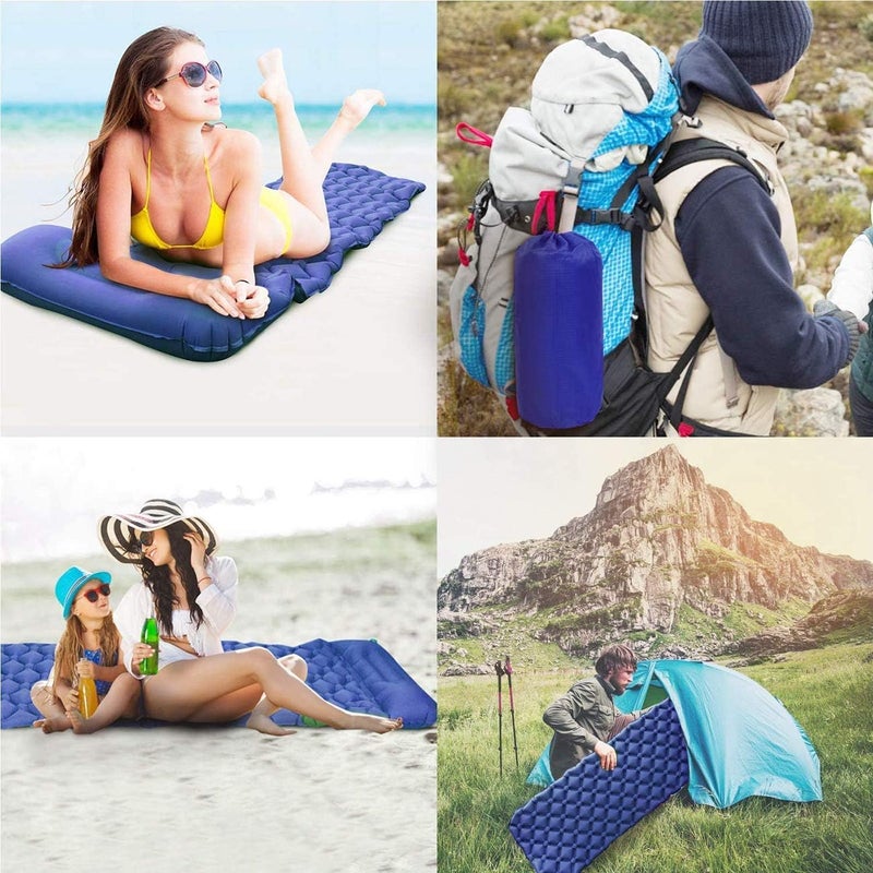 Vruta Inflatable Sleeping Mat Pad, Ultralight Camping Mattress with Pillow, Waterproof Leak-Proof Inflating Single Bed, Portable Air Pad Mat for Backpacking,Camping,Travel - Image 5
