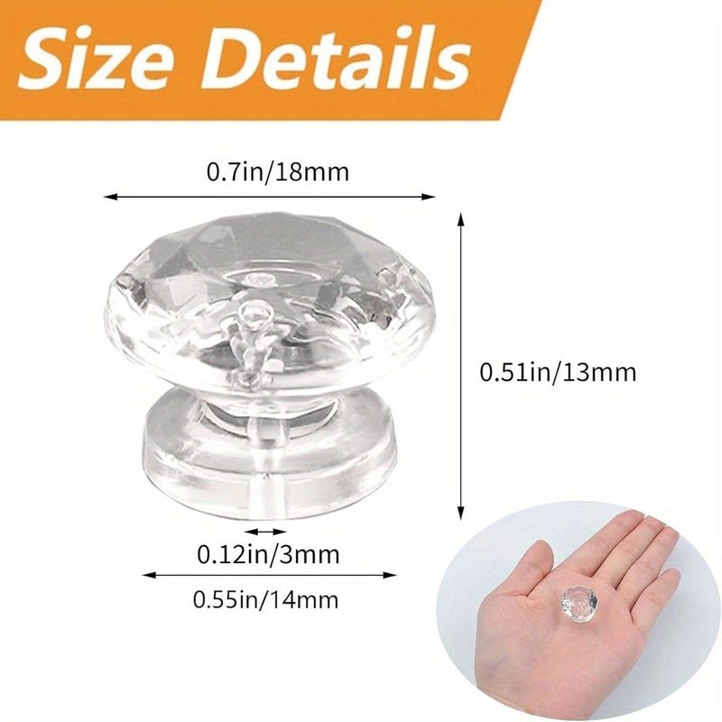24pcs Clear Acrylic Self Adhesive Pull Knobs No Drilling For Mirror Closet Box Gift Case Furniture - Image 2