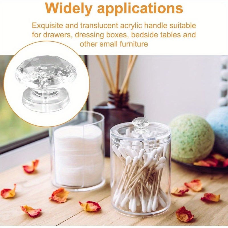 24pcs Clear Acrylic Self Adhesive Pull Knobs No Drilling For Mirror Closet Box Gift Case Furniture - Image 4
