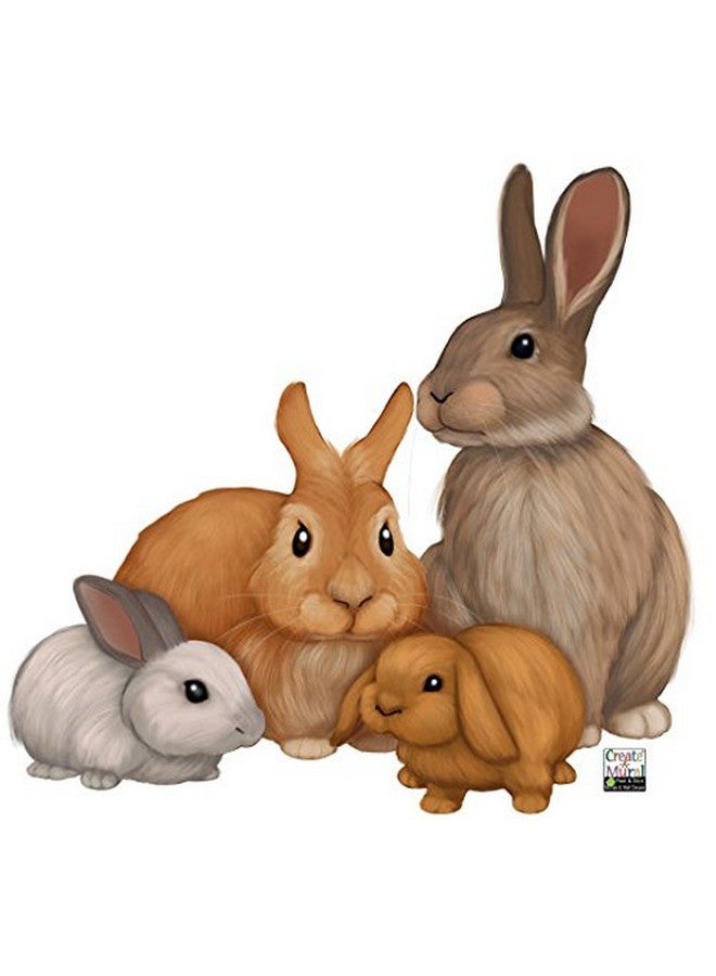 Create-A-Mural Bunny Rabbit Woodland Forest Animals Kids Wall Decals Baby Nursery Toddler Room Wall Decor Boys & Girls Wall Stickers Bedroom Decoration Diy Decor (Bunny) - Image 4