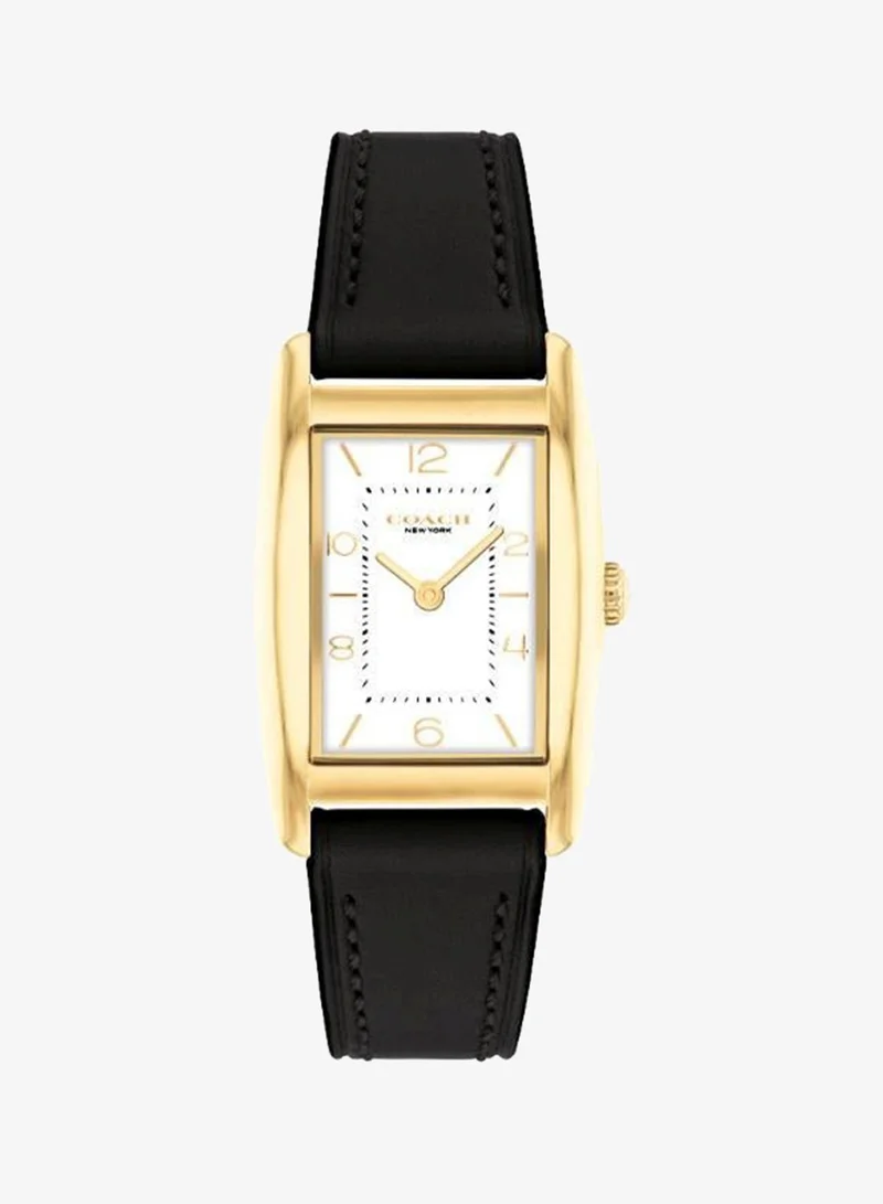 COACH 2-Hand Reese Collection Quartz Movement Watch For Women With Black Leather Strap - 14504312