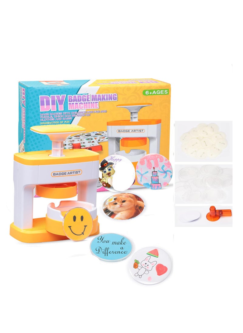 SYOSI - Badge Maker Machine, 55mm DIY Pin Button Maker Press Machine Badge Punch for Kids Press with Free 48pcs Button Parts and Pictures and Circle Cutter Installation Free - Image 1