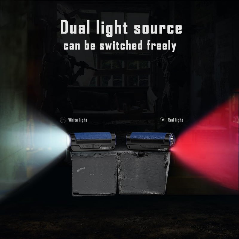 IMALENT BL70 EDC Minimalist Flashlight, 6000 Lumen Tactical Flashlight, White and Red Light, with 1 CREE XHP70.2 LED, OLED Display, Fast Type-C Charging, IP68 Resistant for Camping Hiking Emergency - Image 2