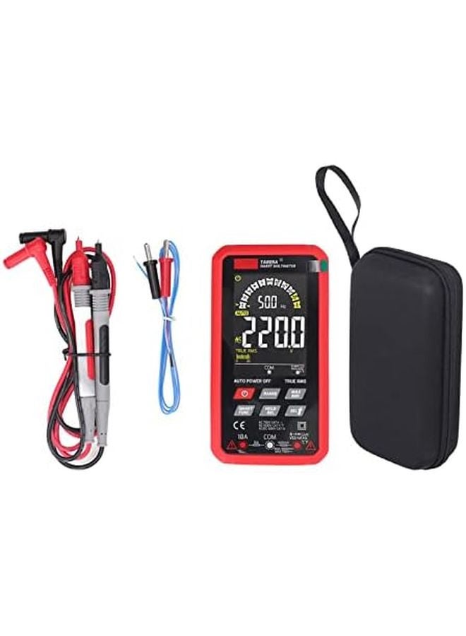 Smart Auto Ranging Digital Multimeter Voltage Current Resistance Tester Red ABS 73x51mm - Image 1