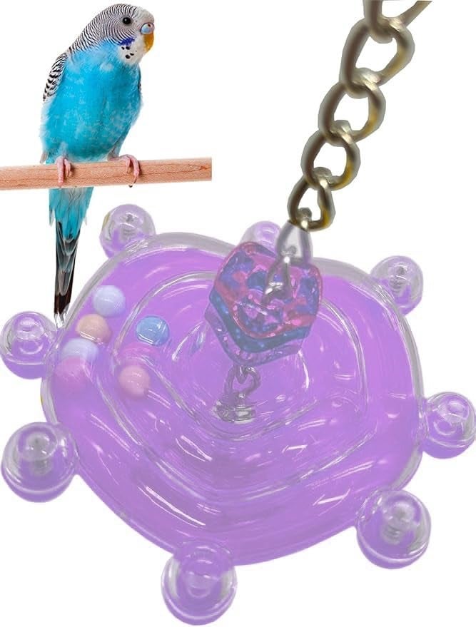 KUTKUT Conure Rotating Wheel Toy Parakeet Spinning Toys Parrot Rattle Toys Bird Hanging Toys Bird Cage Accessories for Small Medium Parrots - Image 1