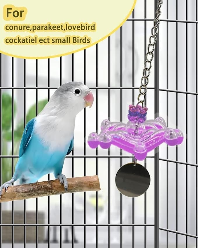 KUTKUT Conure Rotating Wheel Toy Parakeet Spinning Toys Parrot Rattle Toys Bird Hanging Toys Bird Cage Accessories for Small Medium Parrots - Image 3