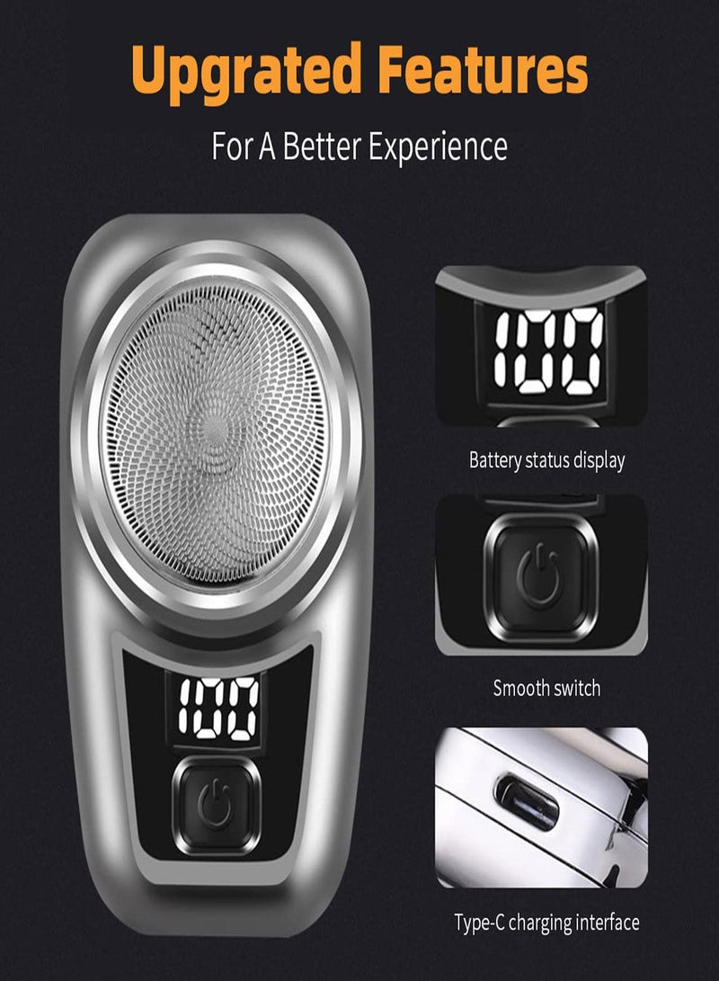 NIBEMINENT Mini Shaver, Electric USB Pocket Shaver with LED Charge Indicator UK, Rechargeable, Portable Face Razor, Travel Beard Trimmer for Men, Gift Father, Boyfriend, Husband - Image 5