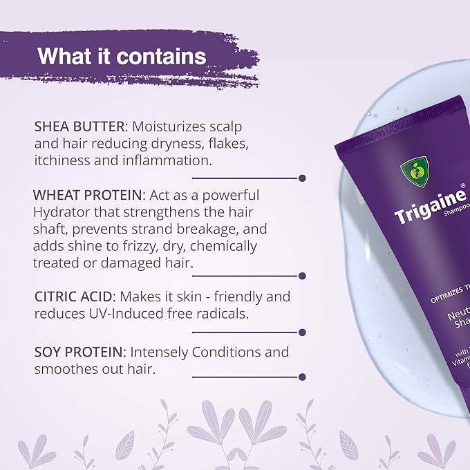 APPLE THERAPEUTICS Trigaine Shampoo (100ml) | pH Balanced Shampoo, Optimizes Thin Hair With Natural Proteins, Vitamins And Bionutrients Dermatologist-Recommended Shampoo for Hair Fall - Image 3