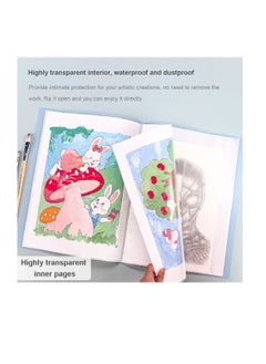 Generic A3 Diamond Painting Pictures Album, Diamond Painting Storage Presentation Book, Diamond Art Portfolio Folder with 30 Clear Pockets, Diamond Painting Art Protectors Portfolio (Blue, Pink）  - Image 2