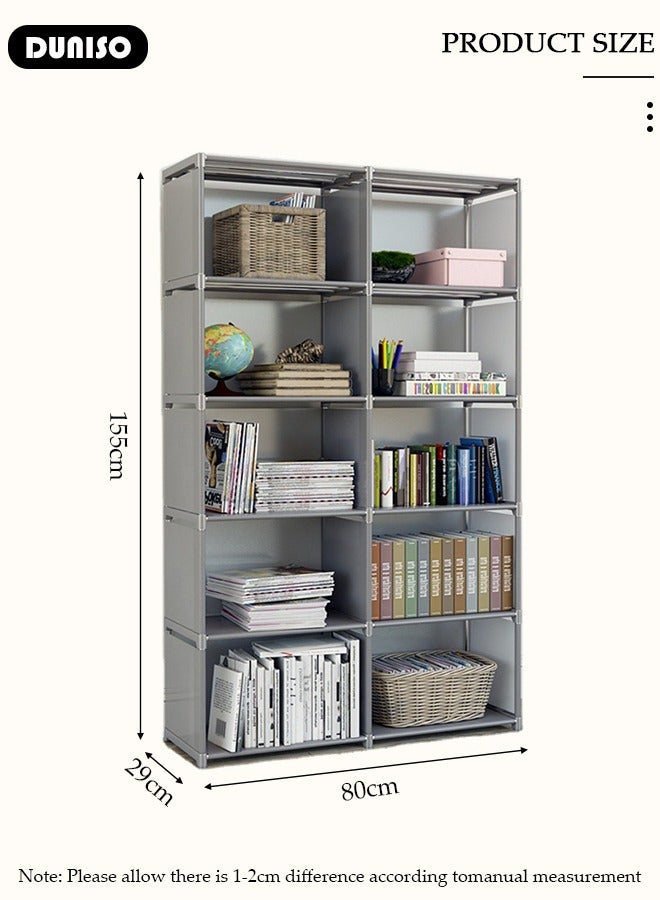 DUNISO 10-Cube Multi-Functional Closet Storage Shelves, Cube Storage Organizer, Closet Organizer Storage, Portable Cabinet Shelving Bookshelf, DIY Bookcase, Living Room Office Closet Cubicle Rack  - Image 4