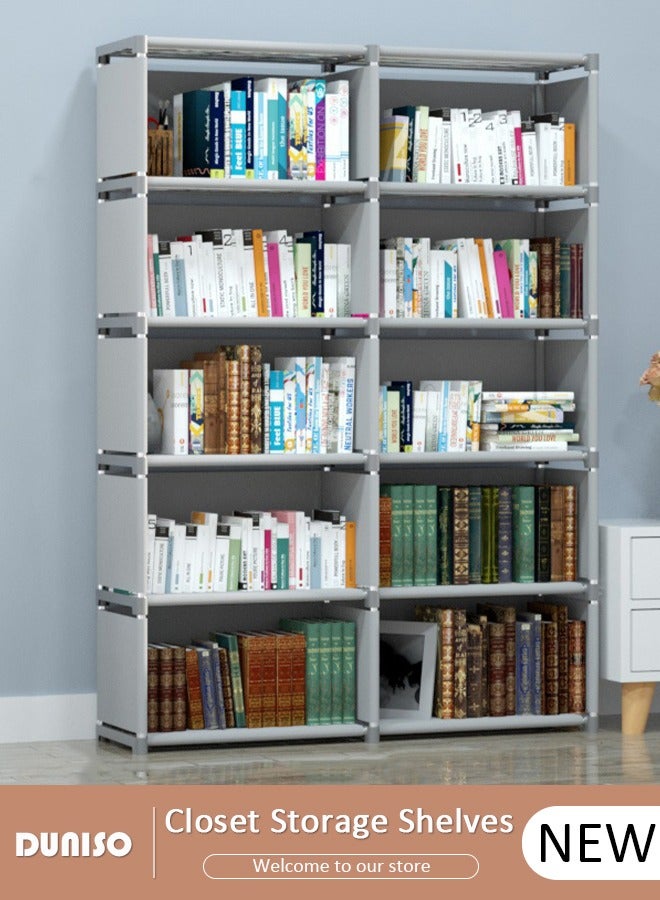 DUNISO 10-Cube Multi-Functional Closet Storage Shelves, Cube Storage Organizer, Closet Organizer Storage, Portable Cabinet Shelving Bookshelf, DIY Bookcase, Living Room Office Closet Cubicle Rack  - Image 1