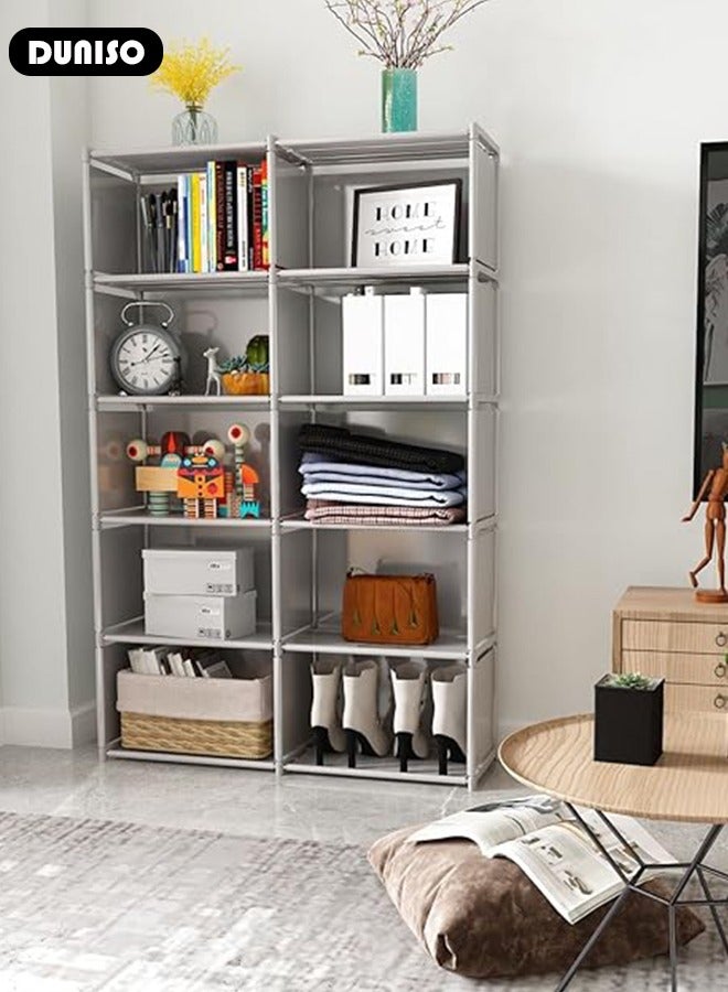 DUNISO 10-Cube Multi-Functional Closet Storage Shelves, Cube Storage Organizer, Closet Organizer Storage, Portable Cabinet Shelving Bookshelf, DIY Bookcase, Living Room Office Closet Cubicle Rack  - Image 5