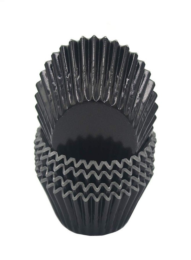 Mombake Standard Black Foil Cupcake Liners Muffin Baking Cups for Party and More, 100-Count - Image 1
