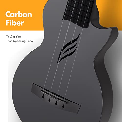 Enya Nova U Mini Soprano Ukulele 21” Carbon Fiber – Lightweight Waterproof Travel Ukulele for Beginners & Adult, Starter Kit Included (Case, Strap, Capo, Strings) - Image 5