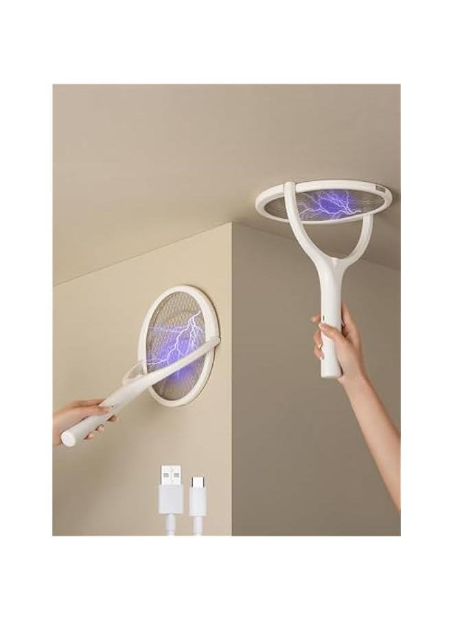 HOOKOR - Rotating Head Rechargeable Fly Swatter Electric Fly Swatter Racket Bug Zapper Racket Indoor Bug Zapper Indoor Fly Zapper Repellent Fruit Fly Trap Mosquito Zapper - Image 1