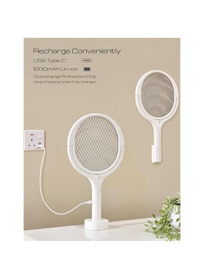 HOOKOR - Rotating Head Rechargeable Fly Swatter Electric Fly Swatter Racket Bug Zapper Racket Indoor Bug Zapper Indoor Fly Zapper Repellent Fruit Fly Trap Mosquito Zapper - Image 1