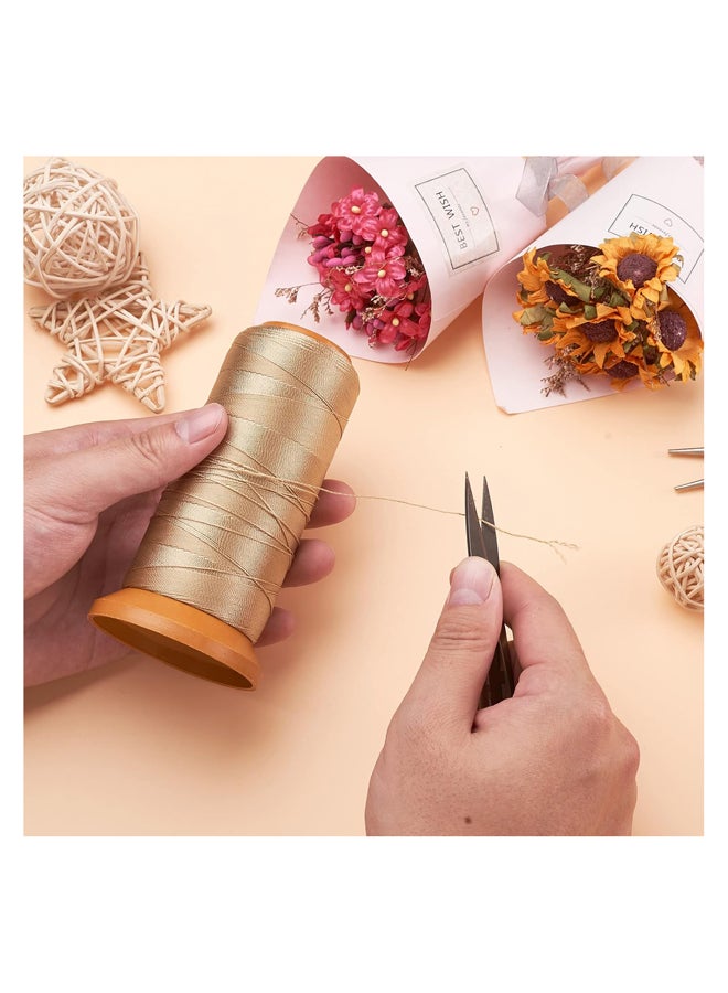 550 متر/601 ياردة 0.2 ملم خيط نايلون بوليستر مشمع لصنع المجوهرات وتجليد الكتب وإصلاحها بيج داكن - Image 2