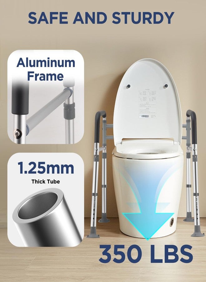 Brosive Toilet Safety Rails for Seniors, Adjustable & Foldable Toilet Frame for Elderly and Disabled, Handicap Toilet Handles Fits Any Toilet (350 lb) - Image 4