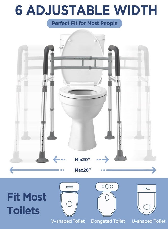 Brosive Toilet Safety Rails for Seniors, Adjustable & Foldable Toilet Frame for Elderly and Disabled, Handicap Toilet Handles Fits Any Toilet (350 lb) - Image 3