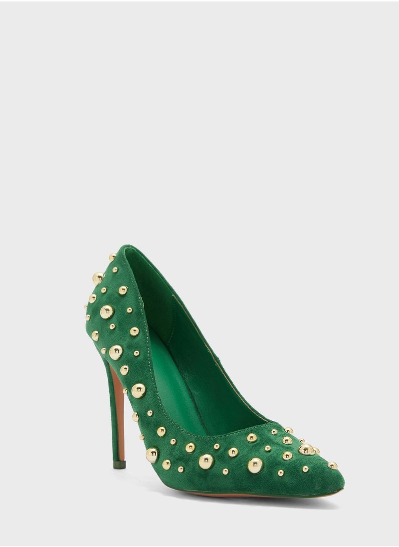 Ginger - Stud Detail Pointed Stiletto Pump - Image 1