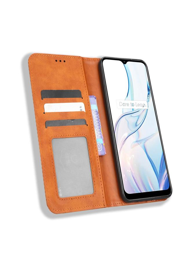 اس-توب جراب لهاتف Realme C30 / C30s جراب هاتف جلدي بمشبك مغناطيسي بتصميم كلاسيكي - Image 4