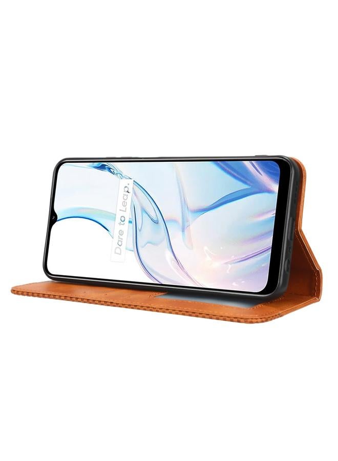 اس-توب جراب لهاتف Realme C30 / C30s جراب هاتف جلدي بمشبك مغناطيسي بتصميم كلاسيكي - Image 5