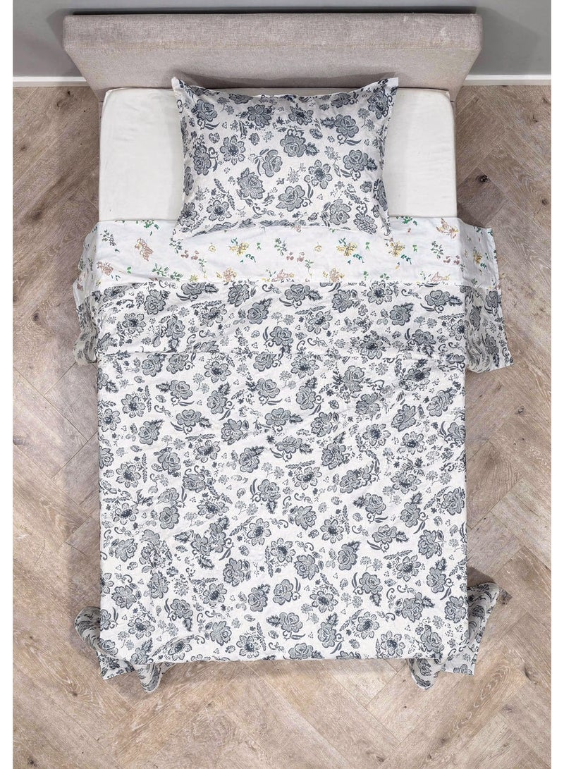 RISHAHOME Single size Cotton Blend Flat Bedsheet Set 144 Thread Count Floral Printed Design 130x240 cm - Image 2