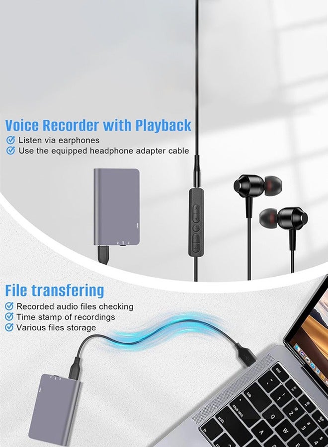 64GB Sound Recorder Voice Recorder HD , Noise Reduction Ultra Long Standby , Sound Activated Recorder with HIFI MP3 Player Voice Recorder - Image 4