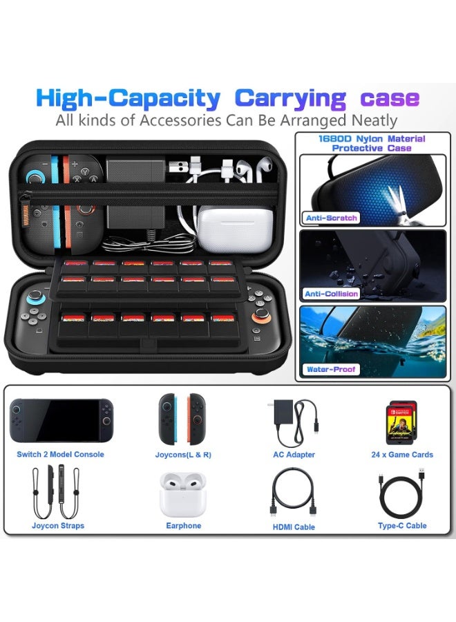 Case for Nintendo Switch 2, Portable Switch Travel Case - Waterproof Nylon material - Lightweight and Large Capacity Carrying case - Accessories for Switch 2 - Image 2