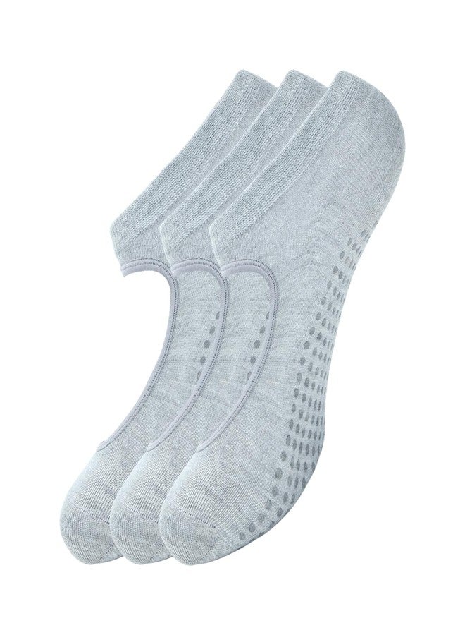 Yash Gallery Yoga Socks for Women Non Slip Barre Socks with Grips/Straps || Sticky Gripper Exercise Fitness Sock for Yoga, Pilates, Ballet, Dance, Workout, Home, Casual, Pack of 3 (Grey) - Image 1