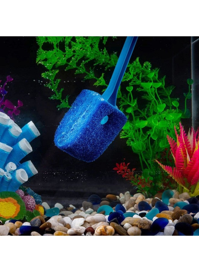 TED TABBIES Aquarium Algae Cleaner/Scraper | Double-Sided Sponge Brush | Long Handle Fish Tank Scrubber (15.4 inches) - Image 4