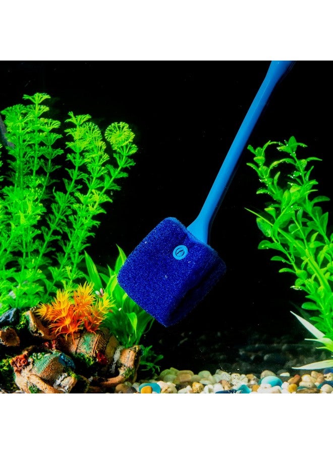 TED TABBIES Aquarium Algae Cleaner/Scraper | Double-Sided Sponge Brush | Long Handle Fish Tank Scrubber (15.4 inches) - Image 5